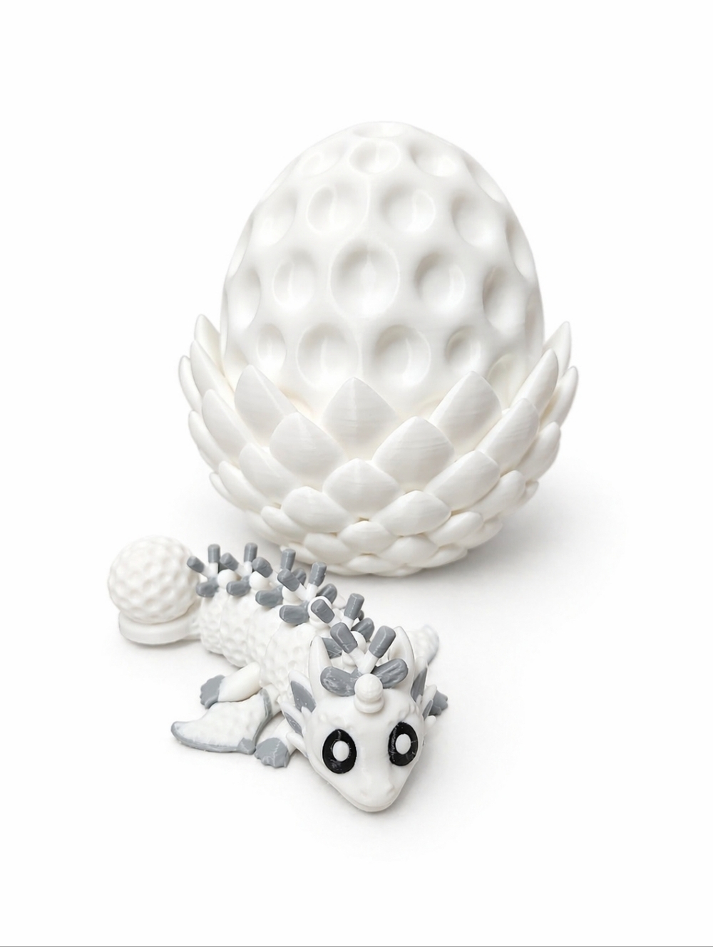Golf Dragon Egg – Articulated 3D Printed Baby Dragon with Decorative Egg